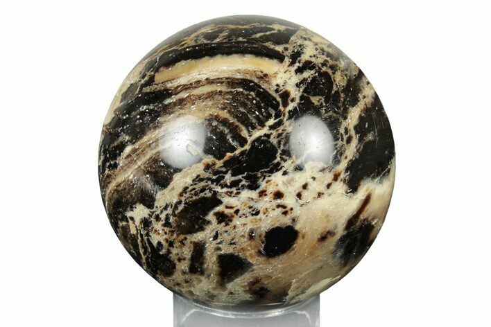 Polished Black Opal Sphere - Madagascar #250789